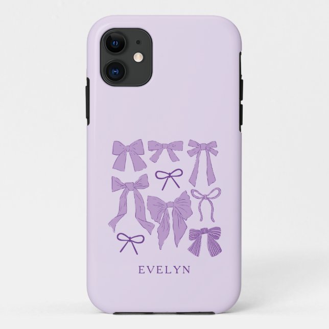 Coques Case-Mate iPhone Coquette Girl Bows Purple (Dos)