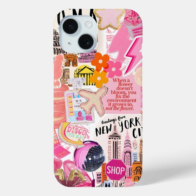Coques Case-Mate iPhone Coquette Girl Preppy Collage, Dossier téléphonique (Verso)