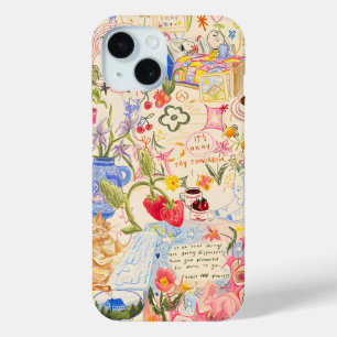 Coque Pour iPhone 15 Coquette Girl Preppy Collage, Dossier téléphonique
