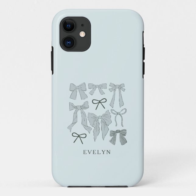 Coques Case-Mate iPhone Coquette Girly Bows Blue (Dos)
