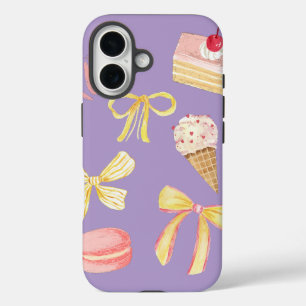 Coques iPhone 16 Coquette Mignon Pâtisseries Macarons Glace