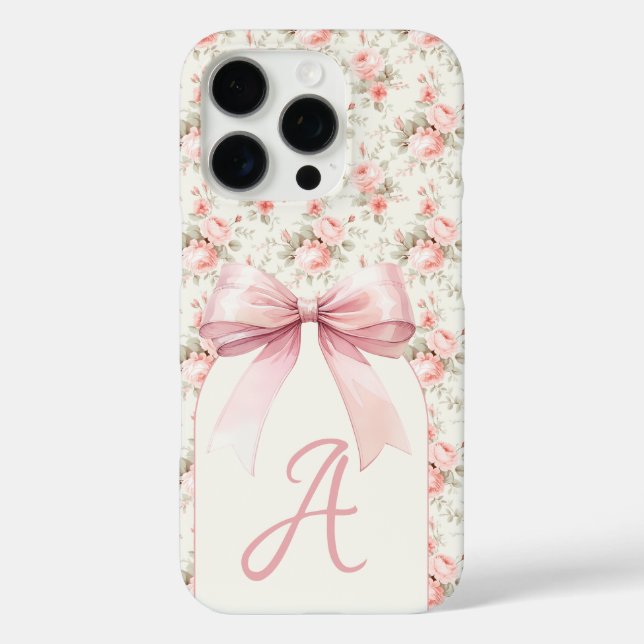 Coques Case-Mate iPhone Coquette Monogram Rose Bow (Verso)