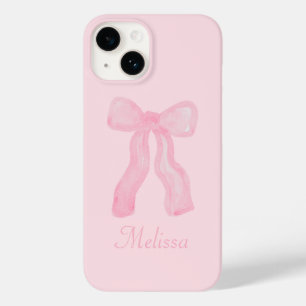 Coque Pour iPhone 14 Coquette personnalisée Préppy - Vaches roses