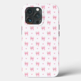 Case-Mate iPhone Case Coquette Pink Bows Ribbons Motif sans couture