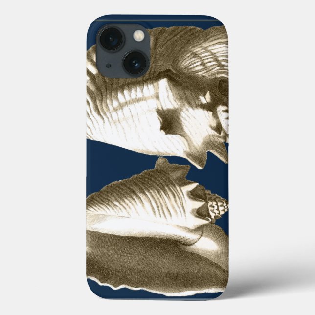 Coques Case-Mate iPhone Coquillages de conque de sépia (Verso)