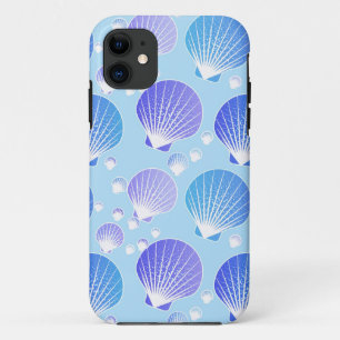 Case-Mate iPhone Case Coquillages lavande et bleu sur bleu pâle