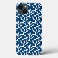 Corail Abstrait bleu et blanc Motif répétitif