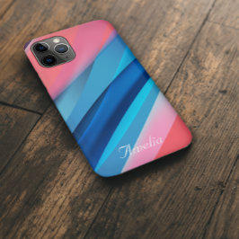 Case-Mate iPhone Case Corail bleu vague géométrique