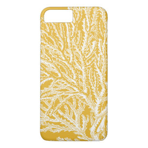 Coque iPhone 7 Plus Corail jaune et blanc