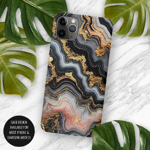 Case-Mate iPhone Case Corail noir Rose Or Blanc Motif d'art en marbre