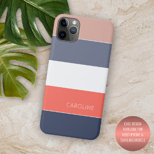 Case-Mate iPhone Case Corail orange Mauve Taupe Bleu foncé Blancs