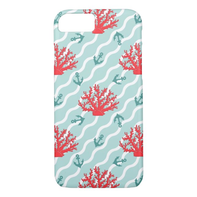 Coques Case-Mate iPhone Corail rouge Motif 1 (Dos)