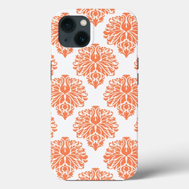 Coques Case-Mate iPhone Coral Elegant Damask (Verso)