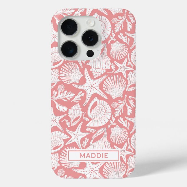 Coques Case-Mate iPhone Coral Shells Personalized (Verso)