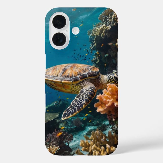 Coques Case-Mate iPhone Coral Turtle Haven (Verso)