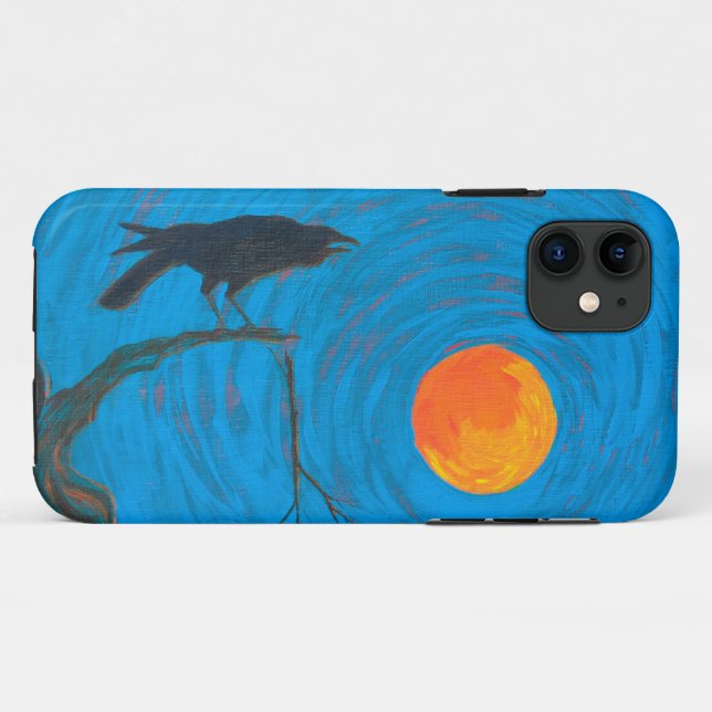 Coques Case-Mate iPhone Corbeau et Pleine lune (Dos (Horizontal))