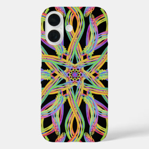 Coques iPhone 16 Corde de motif de chaîne de couleur arc-en-ciel Ar