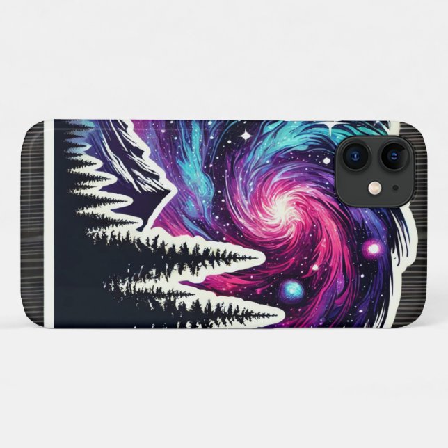 Coques Case-Mate iPhone Cosmic Forest: Galaxy Meets Nature (Dos (Horizontal))