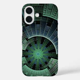 Coques iPhone 16 Cosmic Green Pod Green Abstrait géométrique