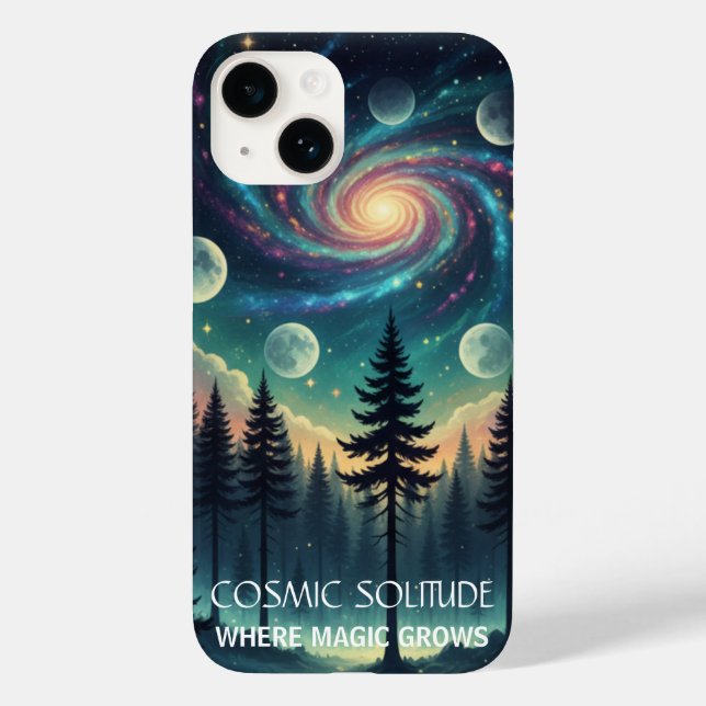 Coques Case-Mate iPhone Cosmic Solitude Galaxy Forest • Moon Phases (Verso)