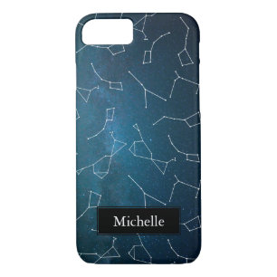 Coque iPhone 7 Cosmic Star Constellations Nom personnalisé