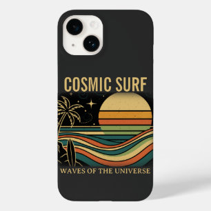 Coque Pour iPhone 14 Cosmic Surf Rétro-Vague • Surf Vintage au Coucher