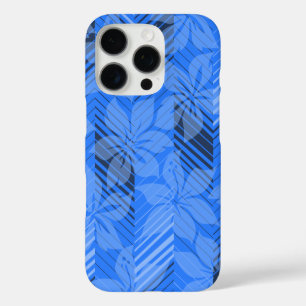 Coques iPhone 16 Pro Côte-Nord Hawaii Hibiscus Stripes Bleu