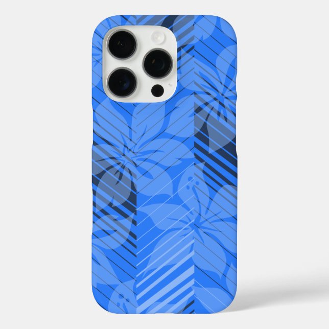 Coques Case-Mate iPhone Côte-Nord Hawaii Hibiscus Stripes Bleu (Verso)