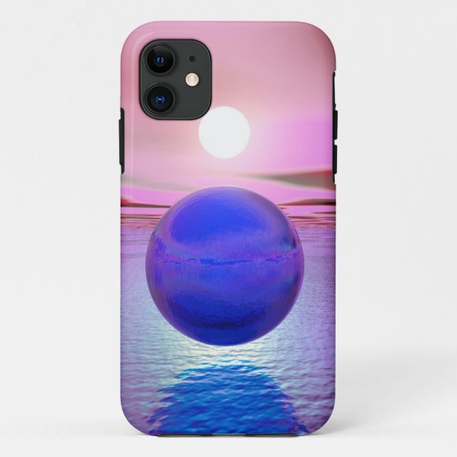 Coques Case-Mate iPhone Coucher de soleil bleu (Dos)