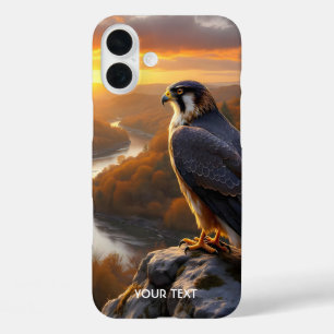 Coques iPhone 16 Plus Coucher de soleil de faucon mignon Imaginaire auto
