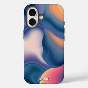 Coques iPhone 16 Coucher de soleil d'onde fluide Abstrait