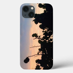iPhone 13 Case Coucher de soleil en dentelle noire