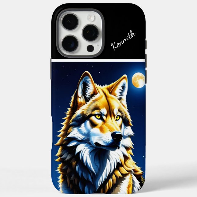 Coques Case-Mate iPhone Coucher de soleil Golden et Silver Wolf (Verso)