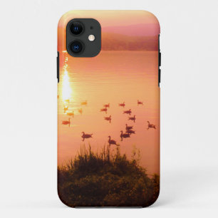 Coques Pour iPhone Coucher de soleil rose et de lac de pêche