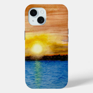 Coque Pour iPhone 15 Coucher de soleil sur l'eau