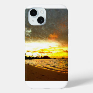 Coque Pour iPhone 15 Coucher de soleil sur les Maldives