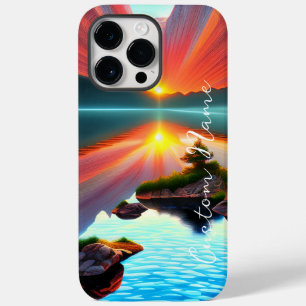 Coque Pour Pour iPhone 14 Pro Max Coucher de soleil sur l'île tropicale au-dessus de