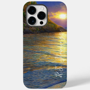 Coque Pour Pour iPhone 14 Pro Max Coucher de soleil tropical clair