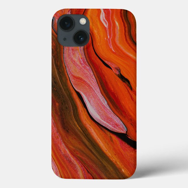 Coques Case-Mate iPhone Coulée de lave dans différentes nuances de rouge (Verso)