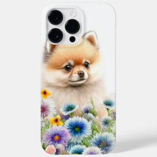 COQUE POUR POUR iPhone 14 PRO MAX COULEUR D'EAU ADORABLE CHIEN POMERANIEN ROUGE