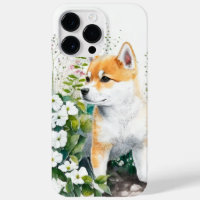 COULEUR D'EAU ADORABLE ROUGE BLANC SHIBA INU PUPPY