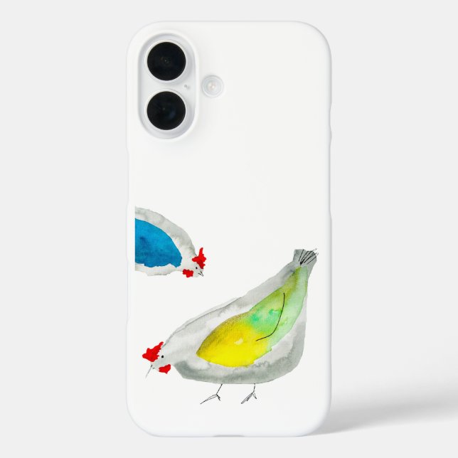 Coques Case-Mate iPhone Couleur d'eau des poulets mignons (Verso)