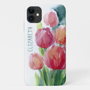 Case-Mate iPhone Case Couleur d'eau des tulipes rouges