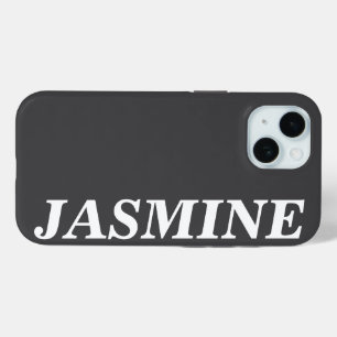 COQUE POUR iPhone 15 COULEUR GRIS FONCÉ SOLIDE NOM PERSONNALISÉ MODERNE