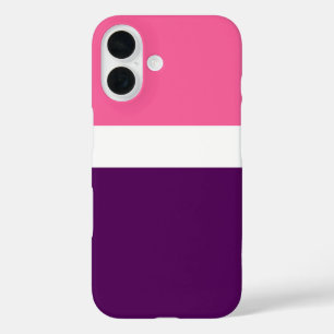 Coques iPhone 16 Couleur rose blanche violet bleu clair design bloc
