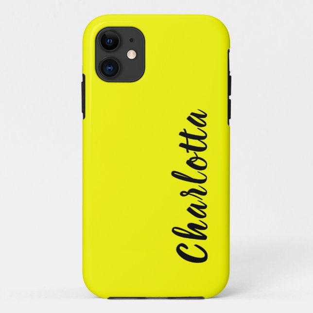 Coques Case-Mate iPhone Couleur solide citron néon | Personnaliser (Dos)