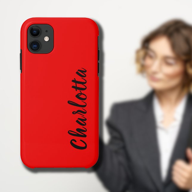 Coques Case-Mate iPhone Couleur solide rouge néon | Personnaliser (Créateur téléchargé)