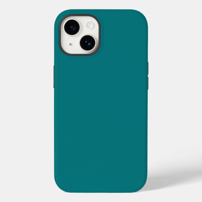 Coques Case-Mate iPhone Couleur uni profond Aqua turquoise (Verso)