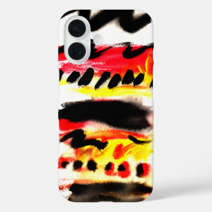 Coques iPhone 16 Couleurs Abstraites de couleur rouge rouge jaune