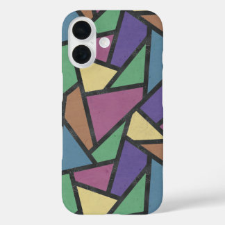 Coques iPhone 16 Couleurs arc-en-ciel en mosaïque motif